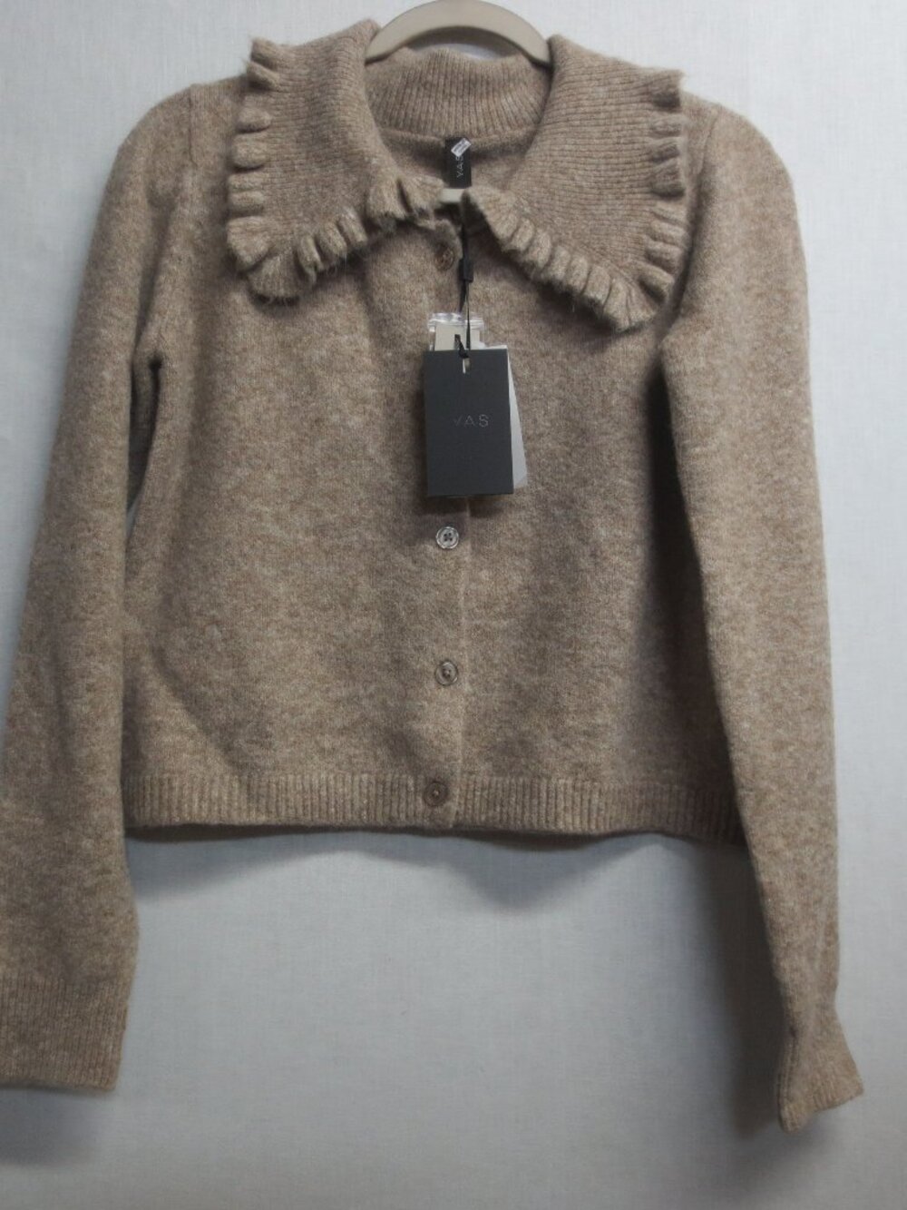 YAS WOMEN'S  YASTALIA KNIT WOOL CARDIGAN - OXFORD TAN - SMALL